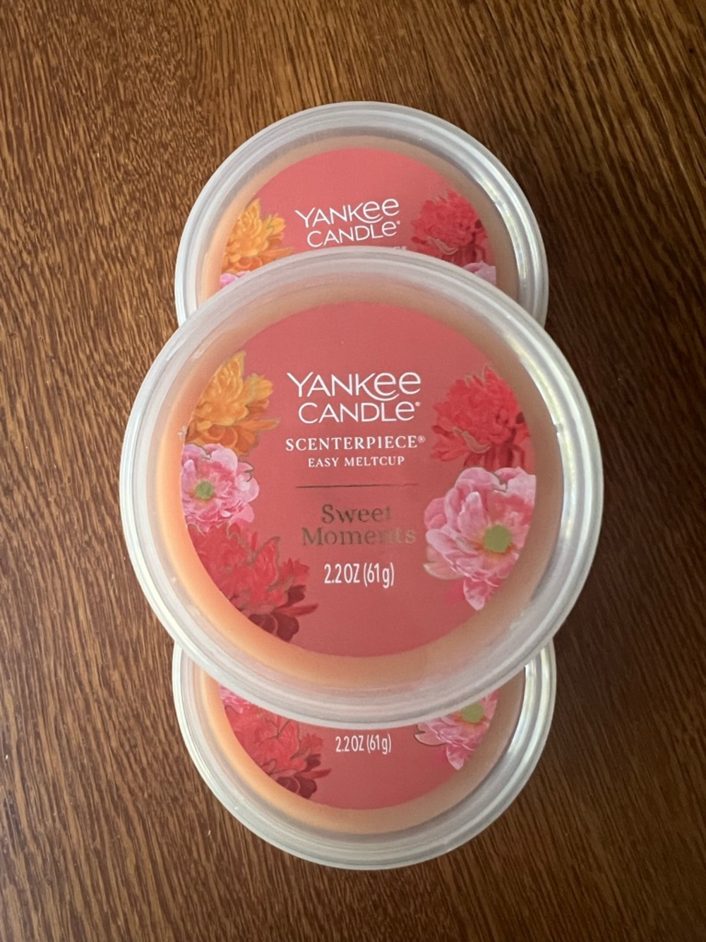 3 Yankee Candle Sweet Moments MeltCup - Coral Pink Tone